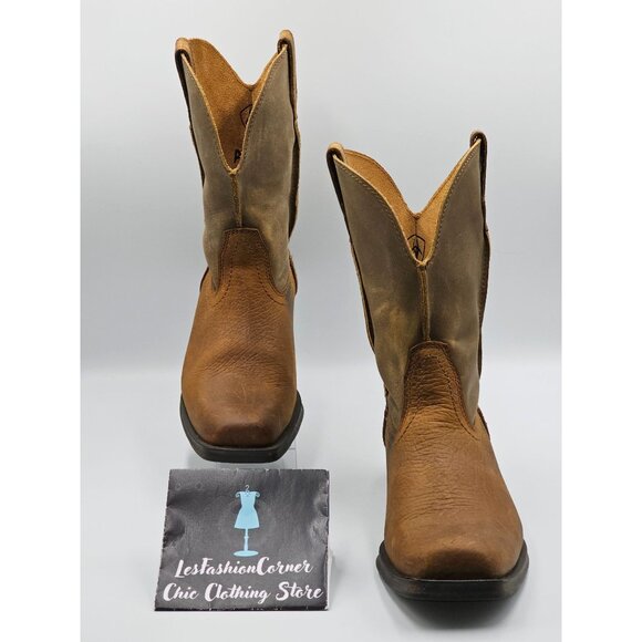 Ariat Women's Brown Leather Rambler Bomber Western Cowgirl Boots Size 8B 2819 - Picture 4 of 16